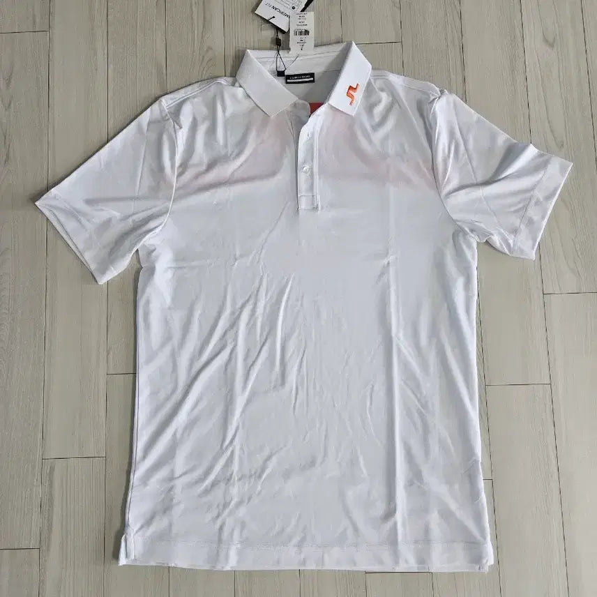 [BUNJANG] J. Lindeberg Men's Short Sleeve Polo Shirt White / J Lindeberg 골프웨어 남성 반팔 카라티 화이트 M 사이즈