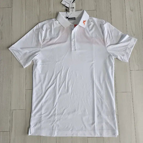 [BUNJANG] J. Lindeberg Men's Short Sleeve Polo Shirt White / J Lindeberg 골프웨어 남성 반팔 카라티 화이트 M 사이즈