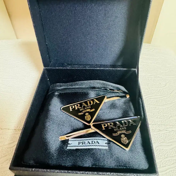 [BUNJANG] Prada Triangle Logo Hairpin Black / 프라다 헤어머리핀
