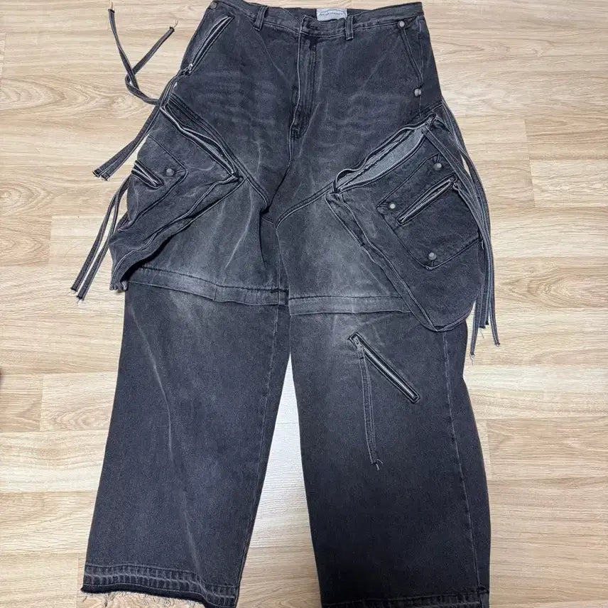 [BUNJANG] Surgery Washed Black Two-Way Pants / 써저리 바지