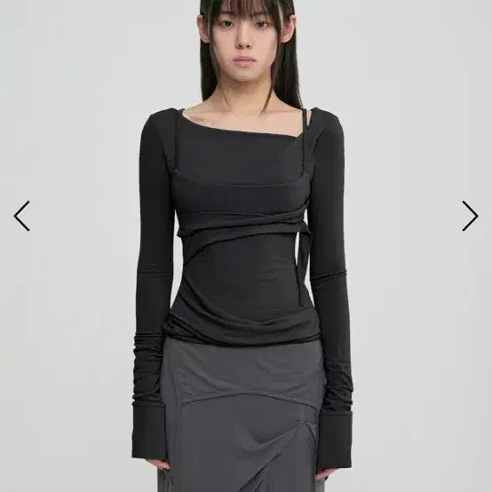 [BUNJANG] Flare Up Layered Bustier Long Sleeveless / 플레어업 레이어드 뷔스티에 롱 슬리브리스
