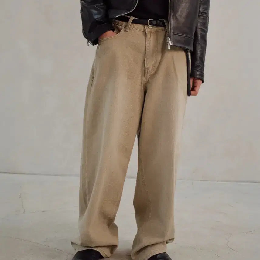 [BUNJANG] Dive In Loose Wide Denim Beige Size 2 / 다이브인 루즈드 와이드 데님 베이지 2사이즈