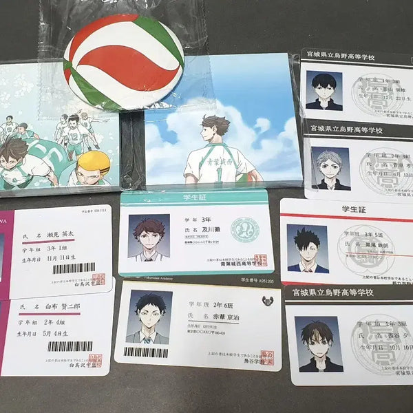 [BUNJANG] Haikyu!! Unofficial Student ID + Sticky Notes + Mirror Set / 하이큐 비공굿 학생증+떡메+거울 세트