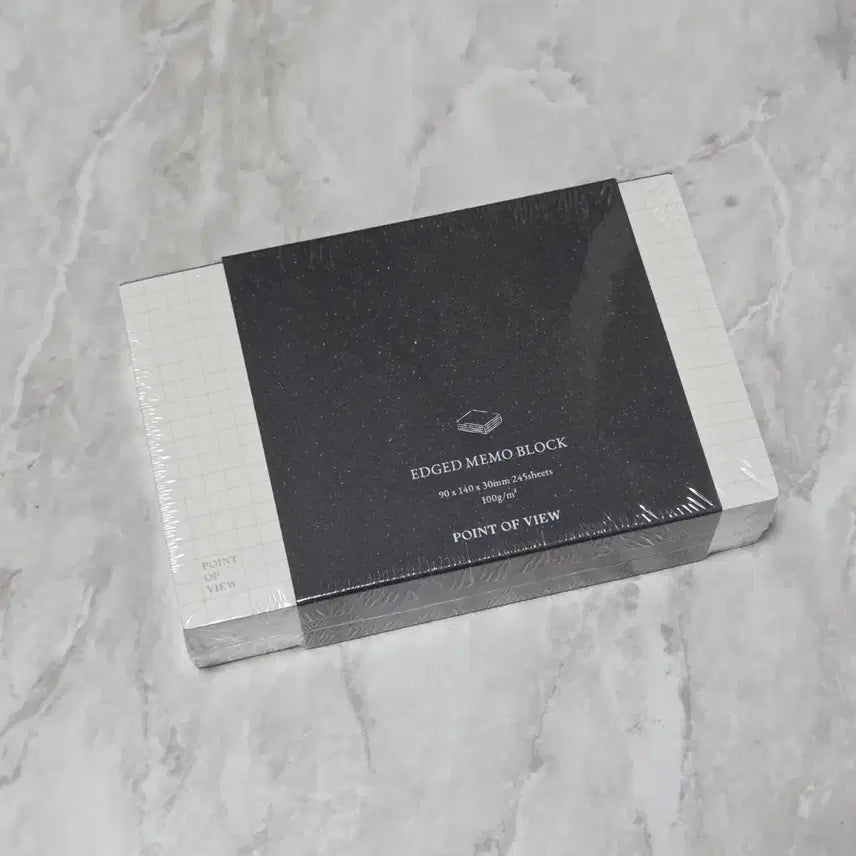 [BUNJANG] Point of View Edge Memo Block Silver Grid Notepad / [새상품] 포인트오브뷰 엣지 메모 블럭 실버 그리드 메모지 노트패드