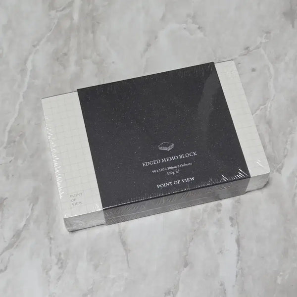 [BUNJANG] Point of View Edge Memo Block Silver Grid Notepad / [새상품] 포인트오브뷰 엣지 메모 블럭 실버 그리드 메모지 노트패드