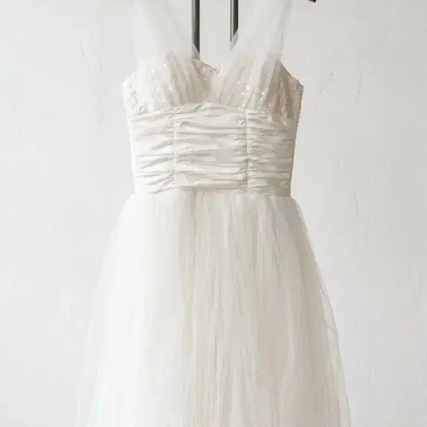 [BUNJANG] White Mini Wedding Dress / 화이트 미니 웨딩드레스