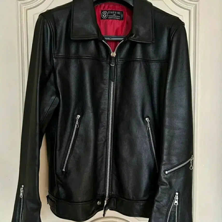 [BUNJANG] Diaphanous Lambskin Leather Single Rider Jacket / 디아프바인 싱글라어더