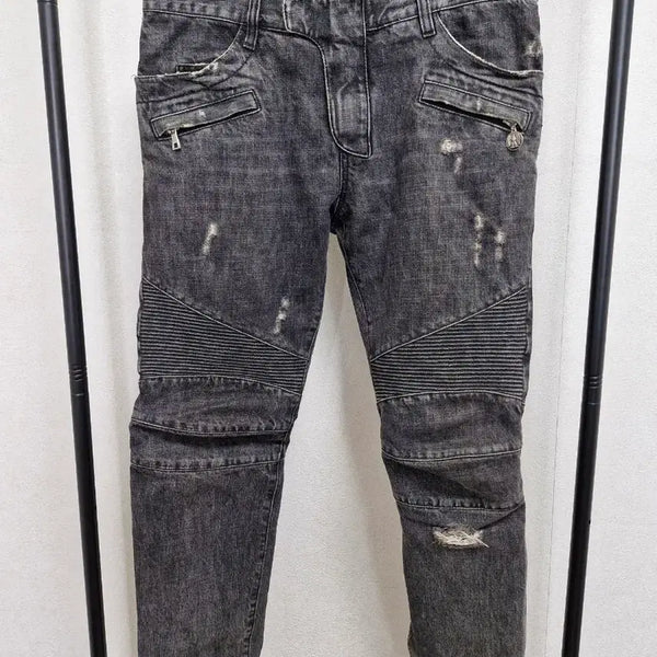[BUNJANG] Balmain SS11 Eagle Coin Detail Biker Jeans / [32] 발망 SS11 디스 이글 코인 바이커진
