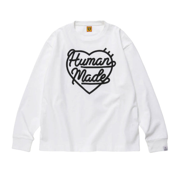 [BUNJANG] Human Made Heart Logo Long Sleeve XL White / 휴먼메이드 하트로고 롱슬리브 XL 화이트