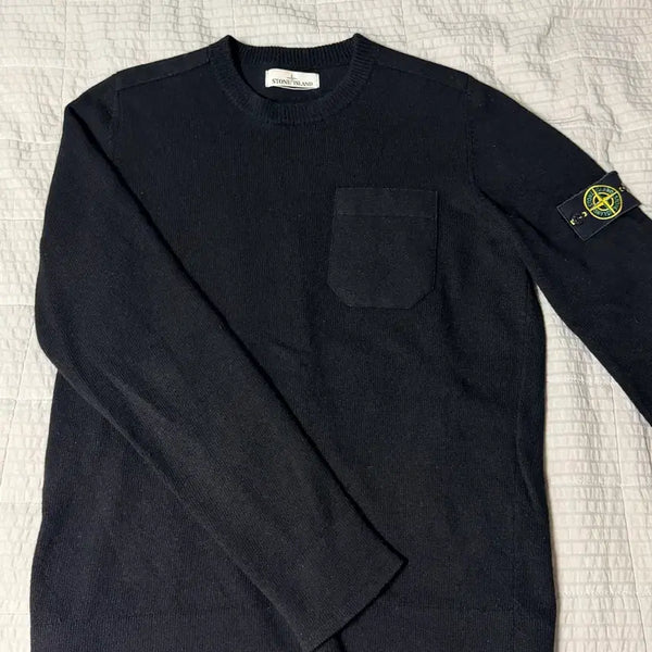 [BUNJANG] Stone Island Black Knit Sweater / 스톤아일랜드 블랙 니트