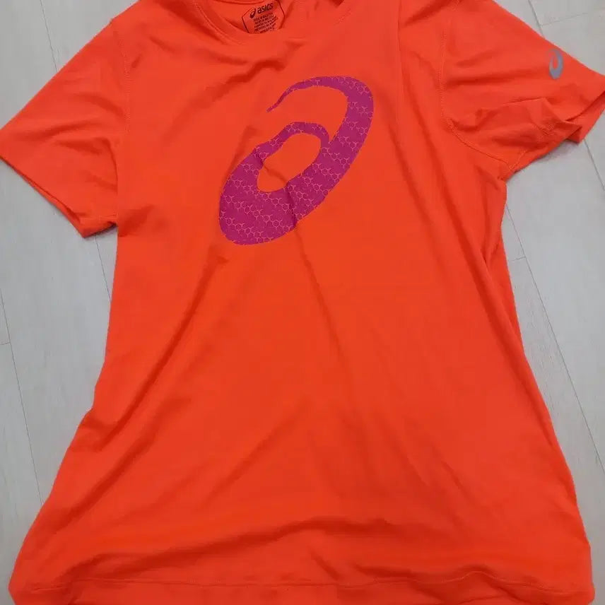 [BUNJANG] Asics Women's Running Short Sleeve T-Shirt - Orange, Large / 아식스 여성런닝오렌지색 로고 반팔 티셔츠L