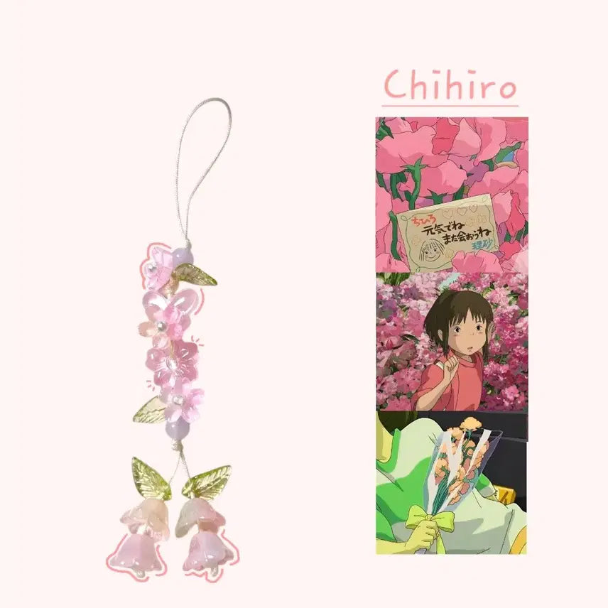 [BUNJANG] Handmade Cherry Blossom Beaded Keychain (Customizable Color) / 은은하게 물든, 여리여리 핑크 벚꽃 키링  (컬러 변경 가능)