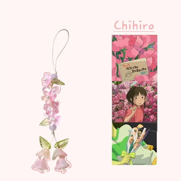 [BUNJANG] Handmade Cherry Blossom Beaded Keychain (Customizable Color) / 은은하게 물든, 여리여리 핑크 벚꽃 키링  (컬러 변경 가능)