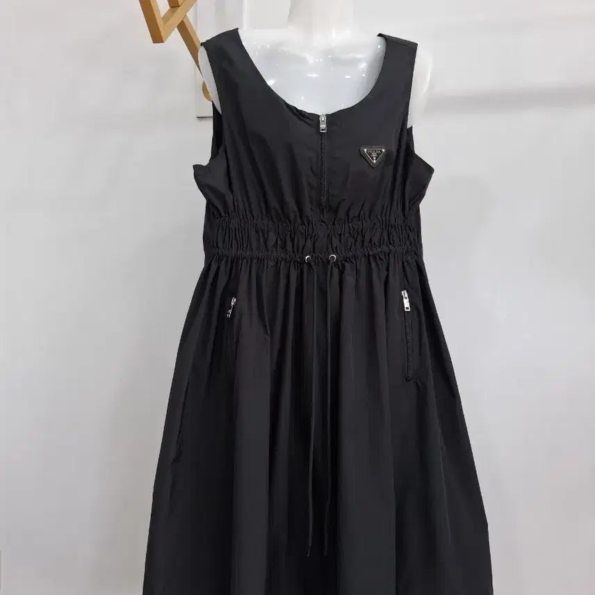 [BUNJANG] Black Sleeveless Dress with Waist String / 민소매 원피스 블랙