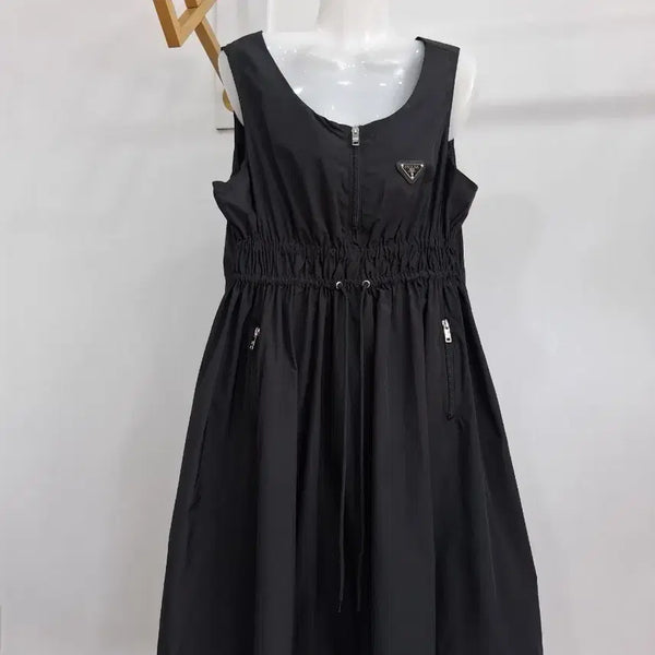 [BUNJANG] Black Sleeveless Dress with Waist String / 민소매 원피스 블랙