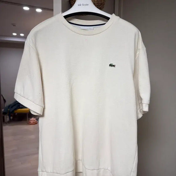 [BUNJANG] Lacoste Ivory Short Sleeve T-Shirt M / 라코스테 아이보리 반팔티 M