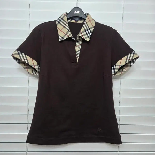 [BUNJANG] Burberry Nova Check Collar T-Shirt / 버버리 노바 체크 포인트 카라 티셔츠