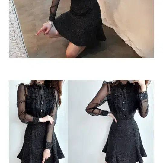 [BUNJANG] Black Tweed Two-Piece Set / 블랙 트위드 투피스(홀복)
