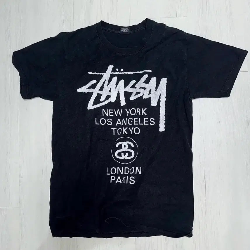 [BUNJANG] Stussy World Tour T-Shirt Black M / 정품 스투시 월드투어 반팔 티셔츠 블랙 M사이즈 판매합니다