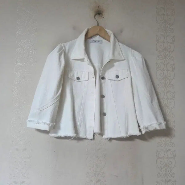 [BUNJANG] Focus White Denim Jacket F / 포커스 화이트 데님 자켓 F