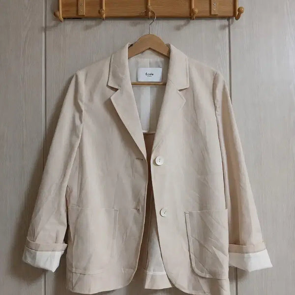[BUNJANG] Ecole de Paris Beige Summer Jacket (Lightweight, Daily Wear) / 에꼴드파리 베이지 썸머 자켓 (얇고 가벼움/데일리 추천)