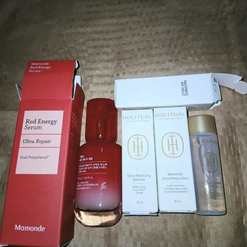 [BUNJANG] Mamonde Red Energy Serum & Hollytual Essence & Lotion Set / 마몽드 레드 에너지 세럼과 홀리추얼 에센스 총50ml&로션25ml 세트