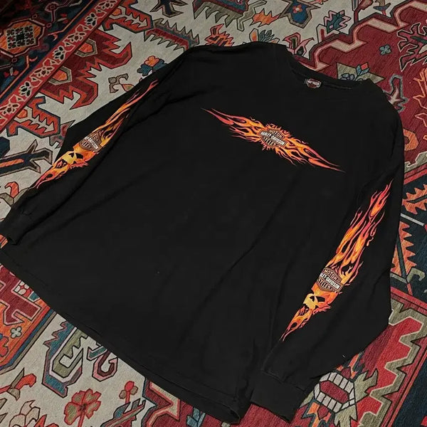 [BUNJANG] Harley-Davidson Barnett El Paso Flame Longsleeve XL / 할리데이비슨 바넷 엘파소 텍사스 오리지널 불꽃 롱슬리브 XL