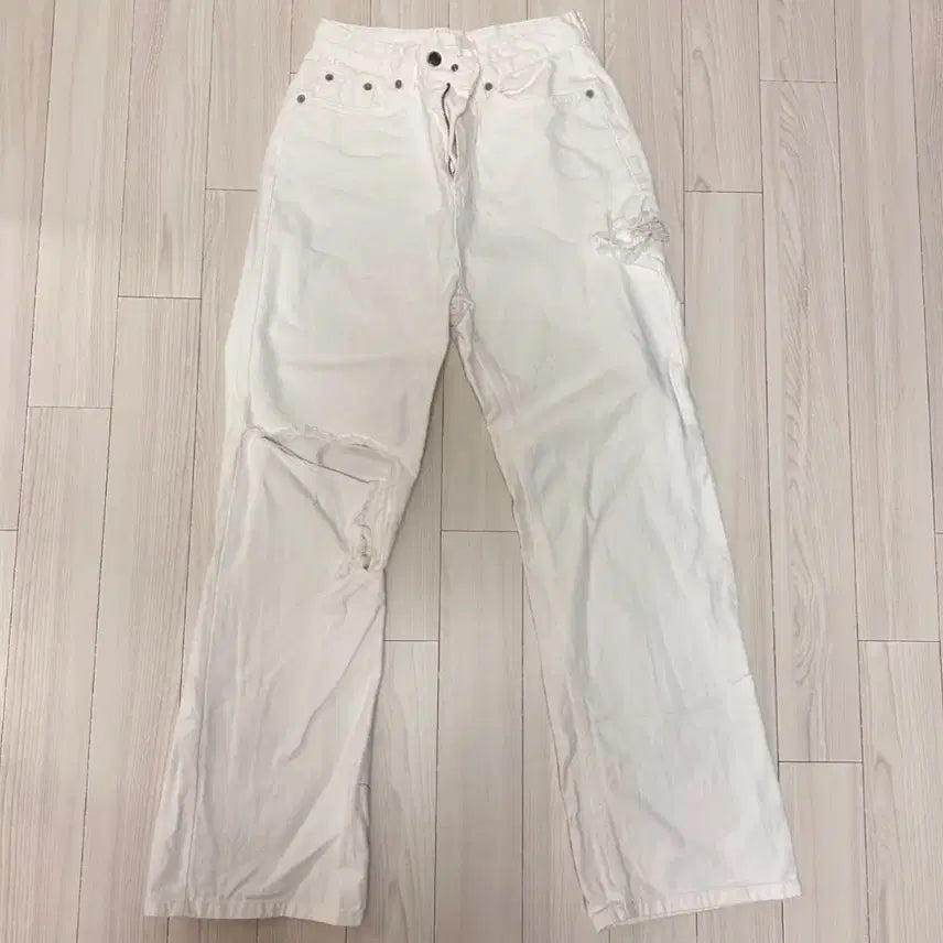 [BUNJANG] Half-Notching Slit Wide Pants (M Size) / 하프나팅 트임 와이드팬츠(m사이즈)