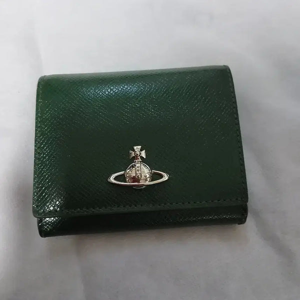 [BUNJANG] Vivienne Westwood Orb Logo Green Leather Wallet / 비비안웨스트우드 지갑 그린