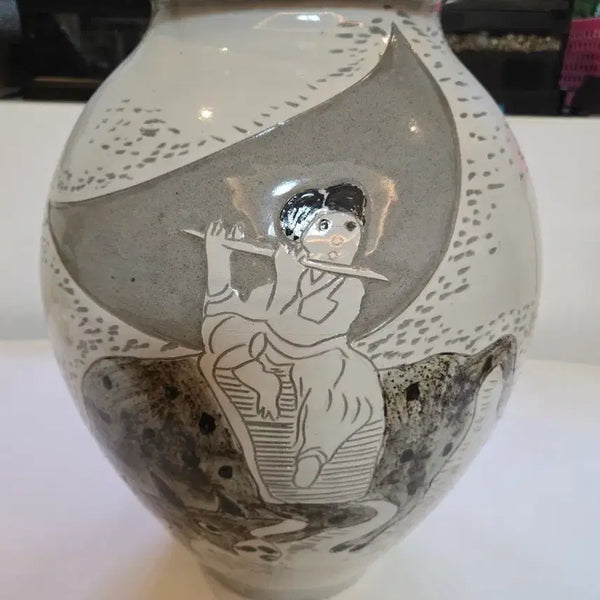 [BUNJANG] Chojeon Park Byung-sik Celadon Porcelain Vase / 초전 박병식선생 분청자기
