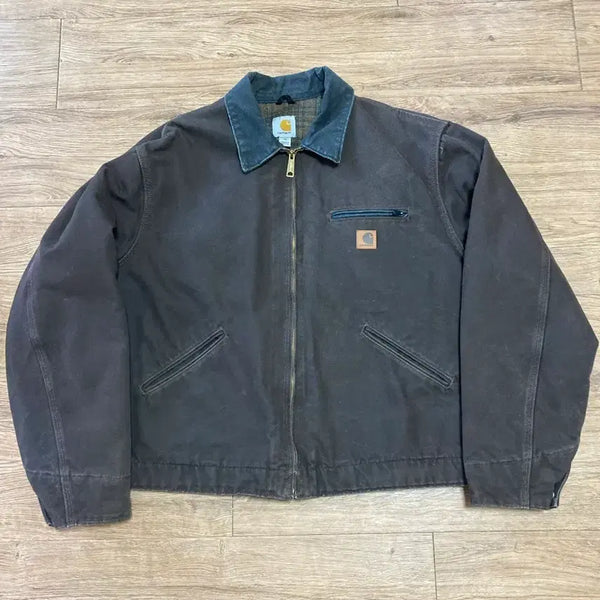 [BUNJANG] Vintage Carhartt Sandstone Detroit Jacket J97 Dark Brown / [XL] 빈티지 칼하트 샌드스톤 디트로이트 자켓 J97 / 다크 브라운