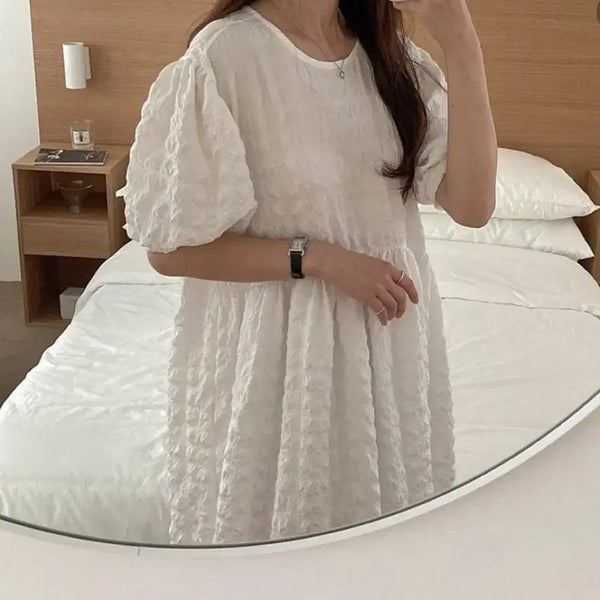 [BUNJANG] Premium Seersucker Oversized Dress / 국내생산 오버핏 고급 시어서커 블랙여름원피스
