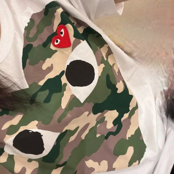 [BUNJANG] Comme des Garçons PLAY Camo Heart T-Shirt / 꼼데 카모하트 반팔티