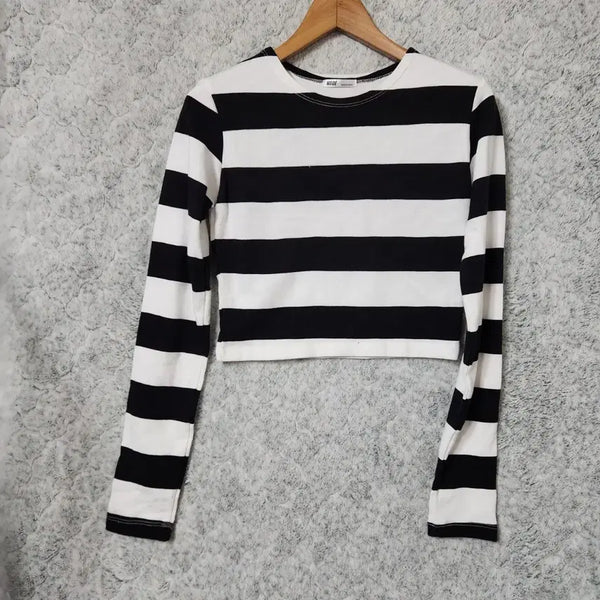 [BUNJANG] NODI Long-Sleeve Crop T-Shirt / 276B [F] NODI 긴팔 크롭 티셔츠