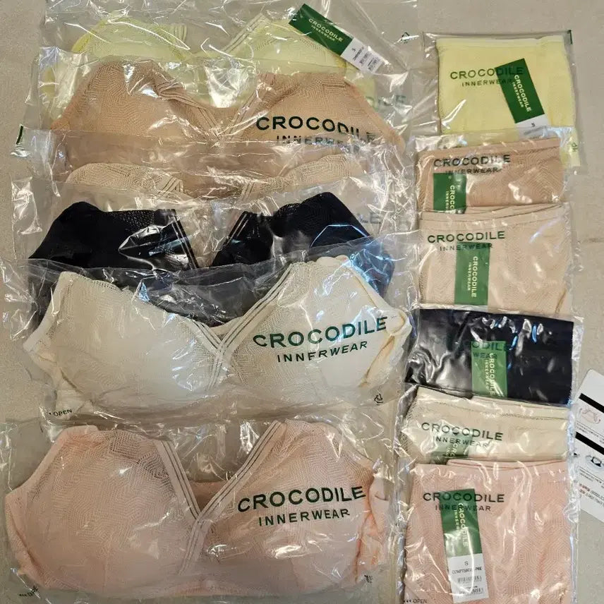 [BUNJANG] Crocodile Airy Fit Wireless Non-Hook Bra & Panty Set (6-Piece) / (후크X) 크로커다일 감탄브라+팬티 6세트