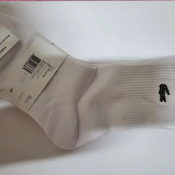 [BUNJANG] Lacoste Mid-Calf Socks (White, 2 Pairs) / (새상품) 라코스테 중목 양말 화이트 230-260mm 2켤레