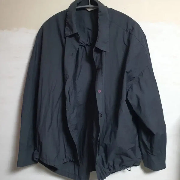 [BUNJANG] VOV Women's Lightweight Shirt-Style Jacket Matte Black / 보브 VOV 여성 간절기 경량 바람막이 셔츠형 자켓 매트 블랙 55-66