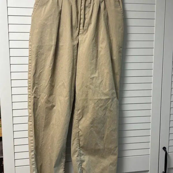 [BUNJANG] Node Archive Wide Tapered Banding Chino Pants (Light Khaki) / 노드아카이브 와이드 테이퍼드 밴딩 치노 팬츠 (라이트 카키)