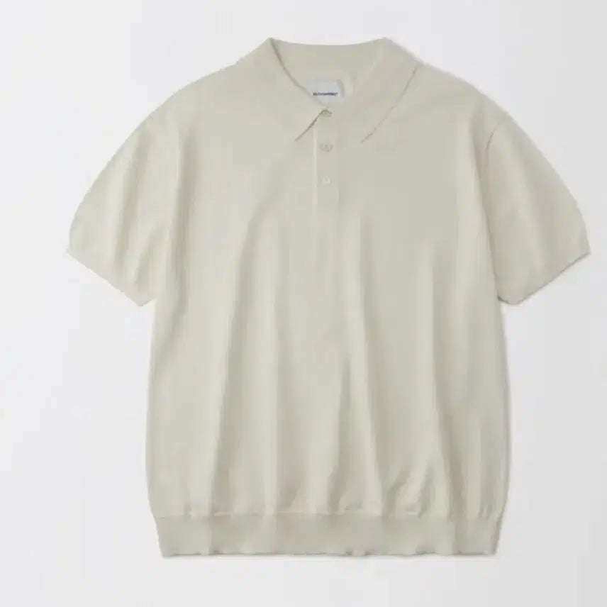 [BUNJANG] Outstanding Knit Collar Short Sleeve T-Shirt - Beige (Size M) / 아웃스탠딩 니트 카라반팔티 M