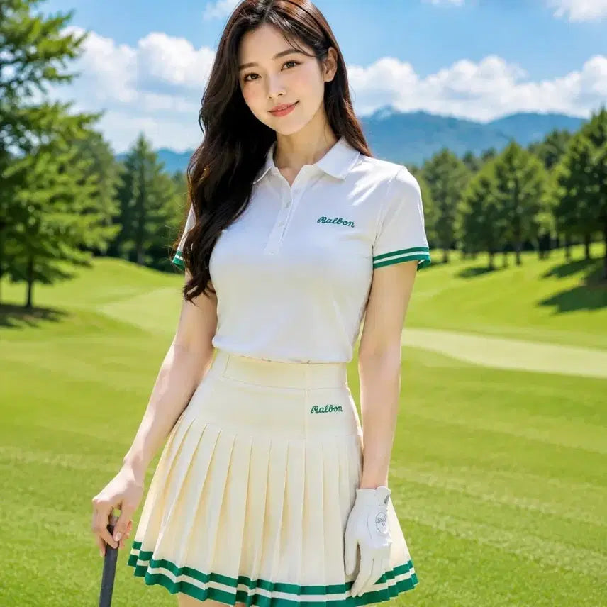 [BUNJANG] Malbon Golf Women's Pleated Skirt Lemon S / (미사용)말본 골프 여성 플리츠 스커트 레몬 컬러 S