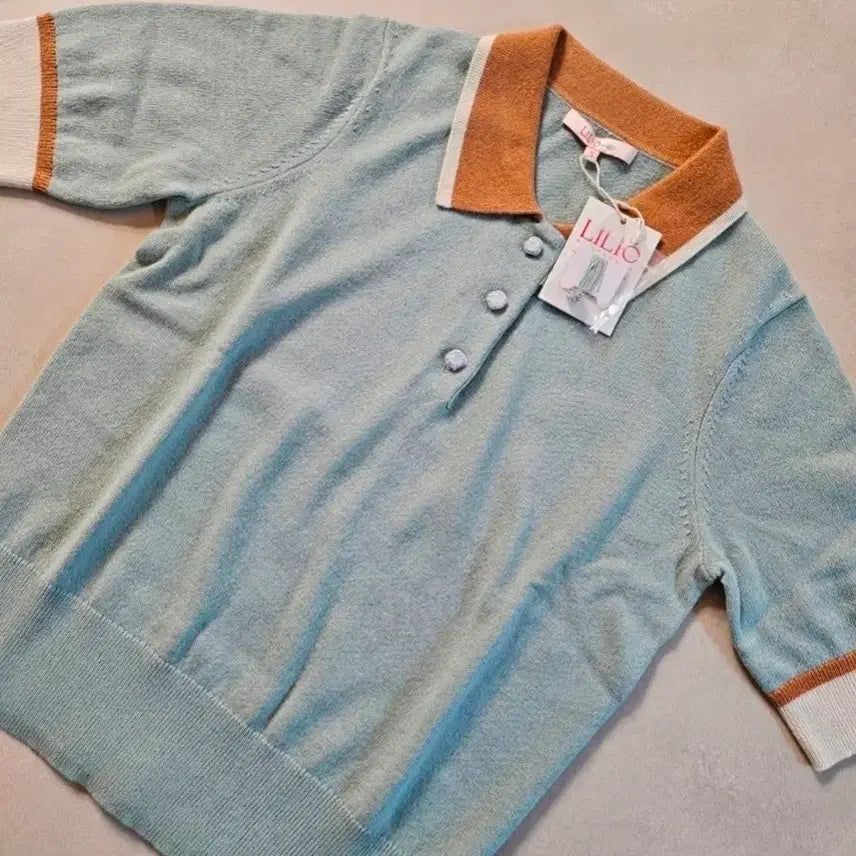 [BUNJANG] LILIO Summer Cashmere Short Sleeve Collar Knit Mint S / (민트S) 릴리오 여름 캐시미어 반팔 카라니트
