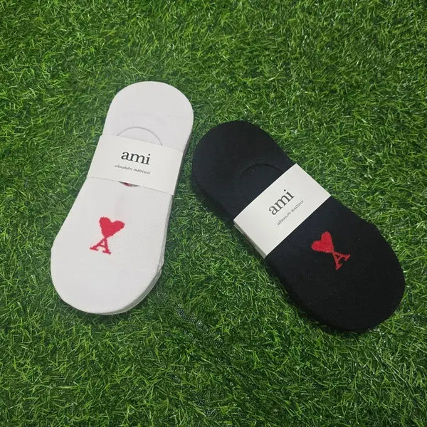 [BUNJANG] Ankle Socks White/Black - 5 Pairs Set / 아미 덧신  화이트/블랙