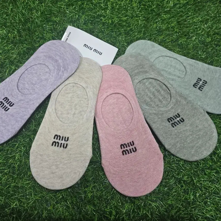 [BUNJANG] Miu Miu Pastel Ankle Socks Set (5 Colors) / 미우미우 덧신 파스텔5종 세트