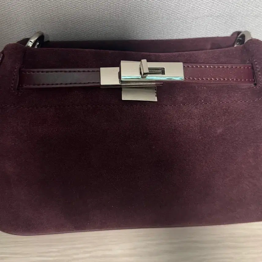 [BUNJANG] Suede Shoulder Bag Burgundy / 스웨이드 가방