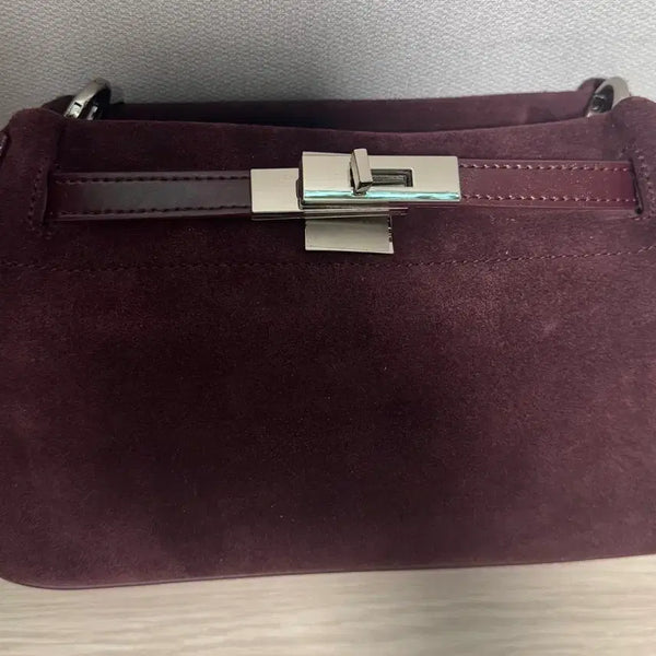 [BUNJANG] Suede Shoulder Bag Burgundy / 스웨이드 가방