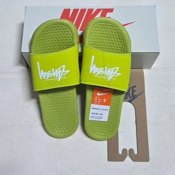 [BUNJANG] Nike x Stussy Benassi Slides Sandals Green / 나이키 스투시 슬리퍼