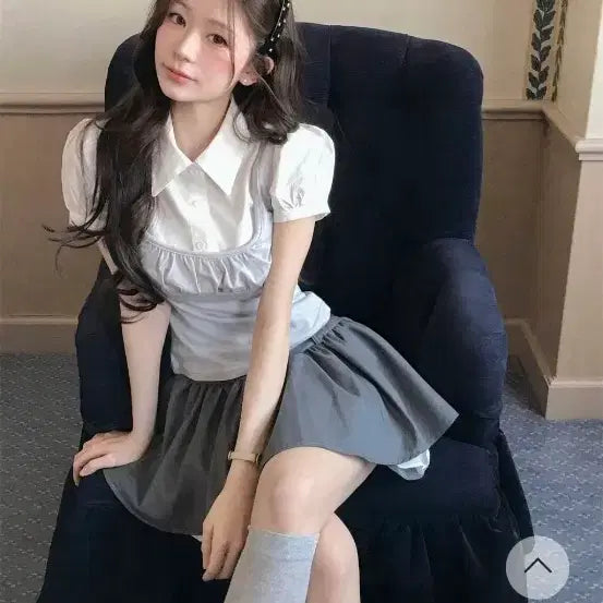 [BUNJANG] Cloud Emotion On-Move Glam Shirt Layer Top / 클라우드이모션 온-모브 글램 셔츠 레이어 탑