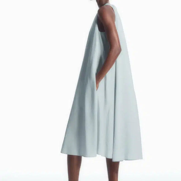 [BUNJANG] COS Racer-Neck Midi Dress Light Blue / cos 코스 레이서넥 미디 원피스