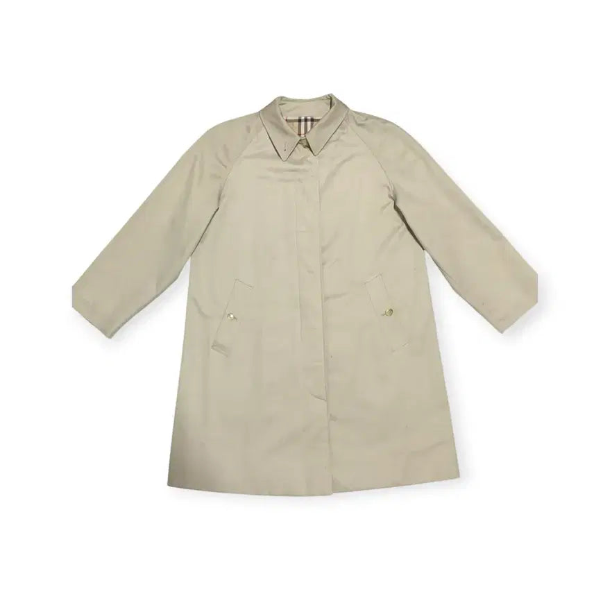 [BUNJANG] Burberry Trench Coat Beige Half Coat with Check Lining / 버버리 트렌치코트 베이지 체크안감 맥코트 하프코트