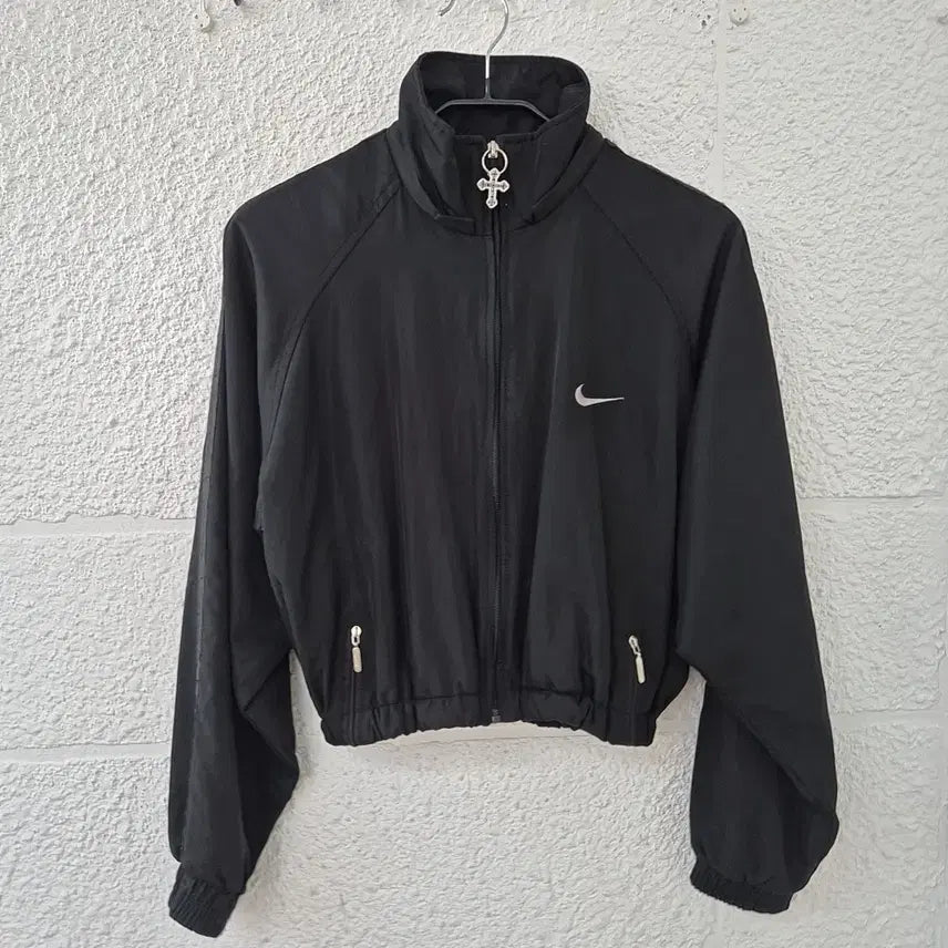 [BUNJANG] Nike Upcycled Cropped Jacket Black / 나이키 업사이클링 크롭 자켓 블랙